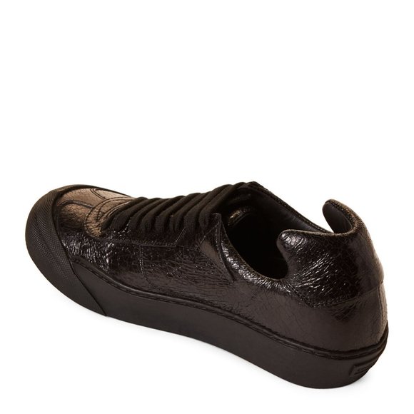 NEW 🖤 Cinzia Araia Black Crackled Low Top Sneakers 9 - Picture 12 of 13